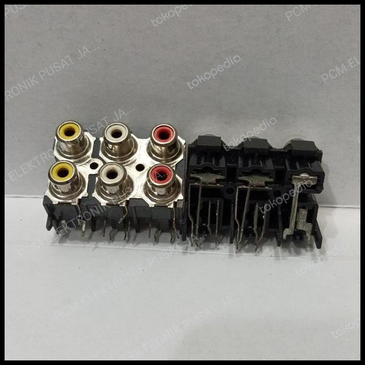 TERBARU 1530 SOCKET SOKET RCA AV 3 WARNA 2X3 2*3 6PIN 6 PIN MERAH PUTIH KUNING 
