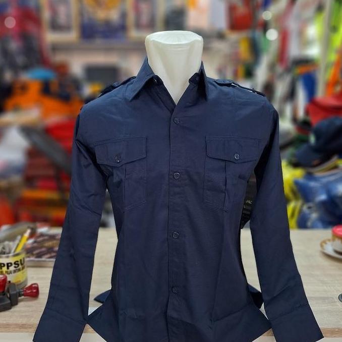 Kemeja PDL PDH biru dongker lengan panjang/Kemeja biru/kemeja lengan panjang