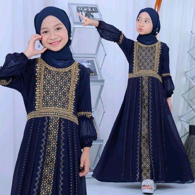 Gamis Abaya Anak Cindy Varian Warna Elegan - Busana Muslim Anak Cewek 5-12 Tahun