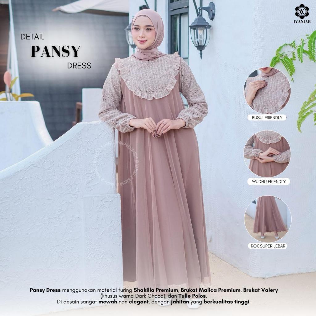 Ivaniar | Pansy Dress | Dress Mewah | Gamis Couple Ibu Dan Anak Perempuan 1-12 Tahun