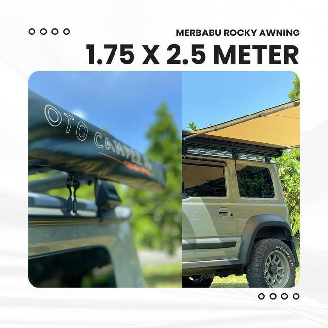 Side Awning Mobil MERBABU ROCKY dari OTO CAMPER ID Size 1.75 x 2.5 Khusus Jimny untuk Camping Outdoo