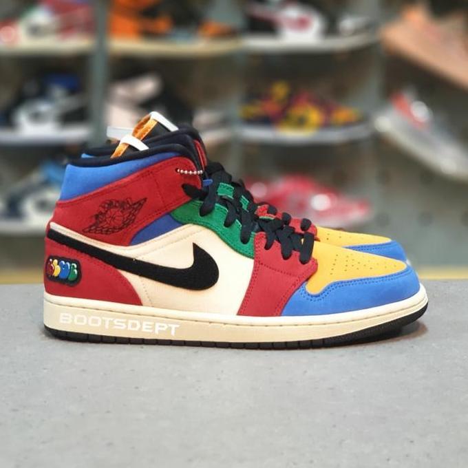 Air Jordan 1 Mid Fearless Blue The Great Multicolor (100% Authentic)