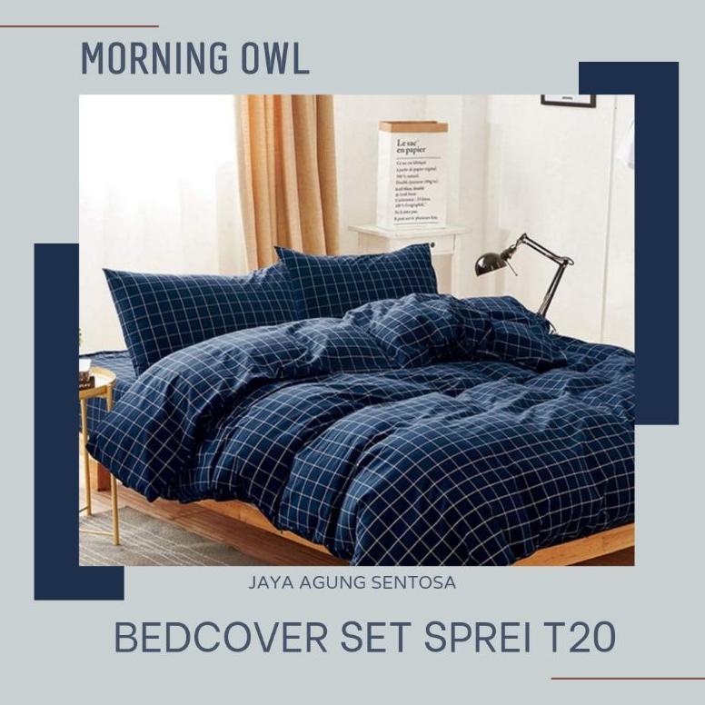 BEDCOVER MORNING OWL + SPREI MOTIF  FITTED 160X200 & 180X200 T20 CM