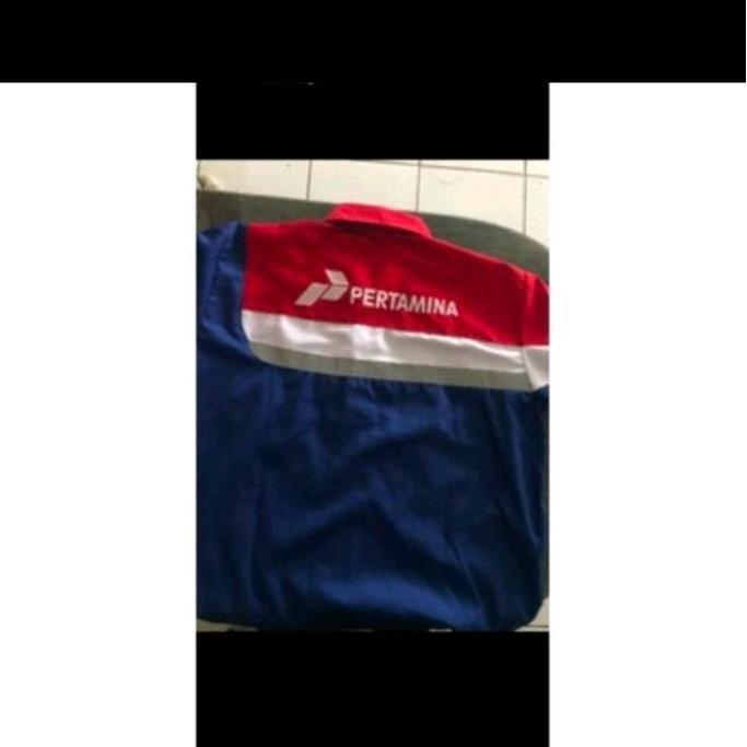 seragam spbu Pertamina pom bensin baju Patra niaga spbu Pertamina biru pom bensin