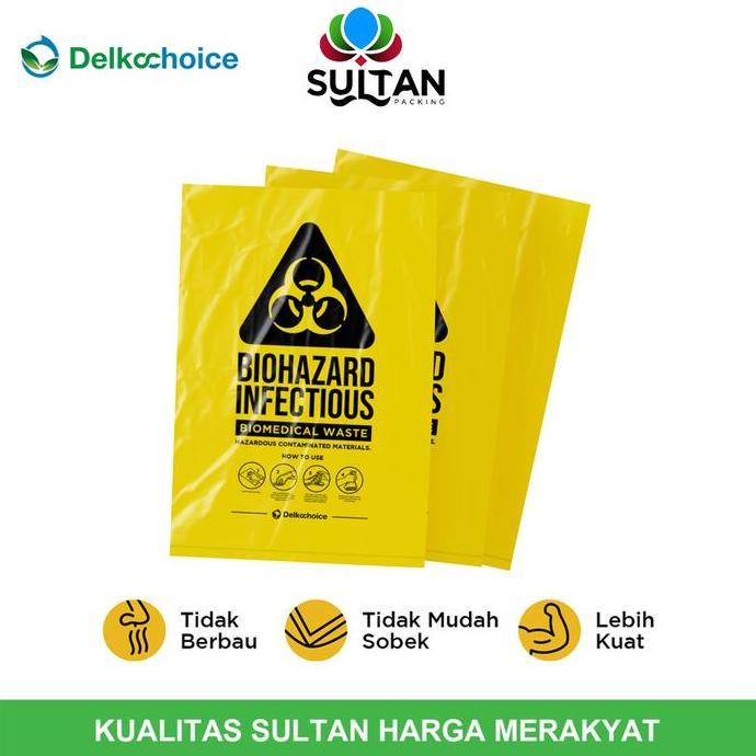 Bersih- Kantong Plastik Sampah Biohazzard Plastik Sampah Limbah Medis Kuning Kantong Sampah Infeksiu