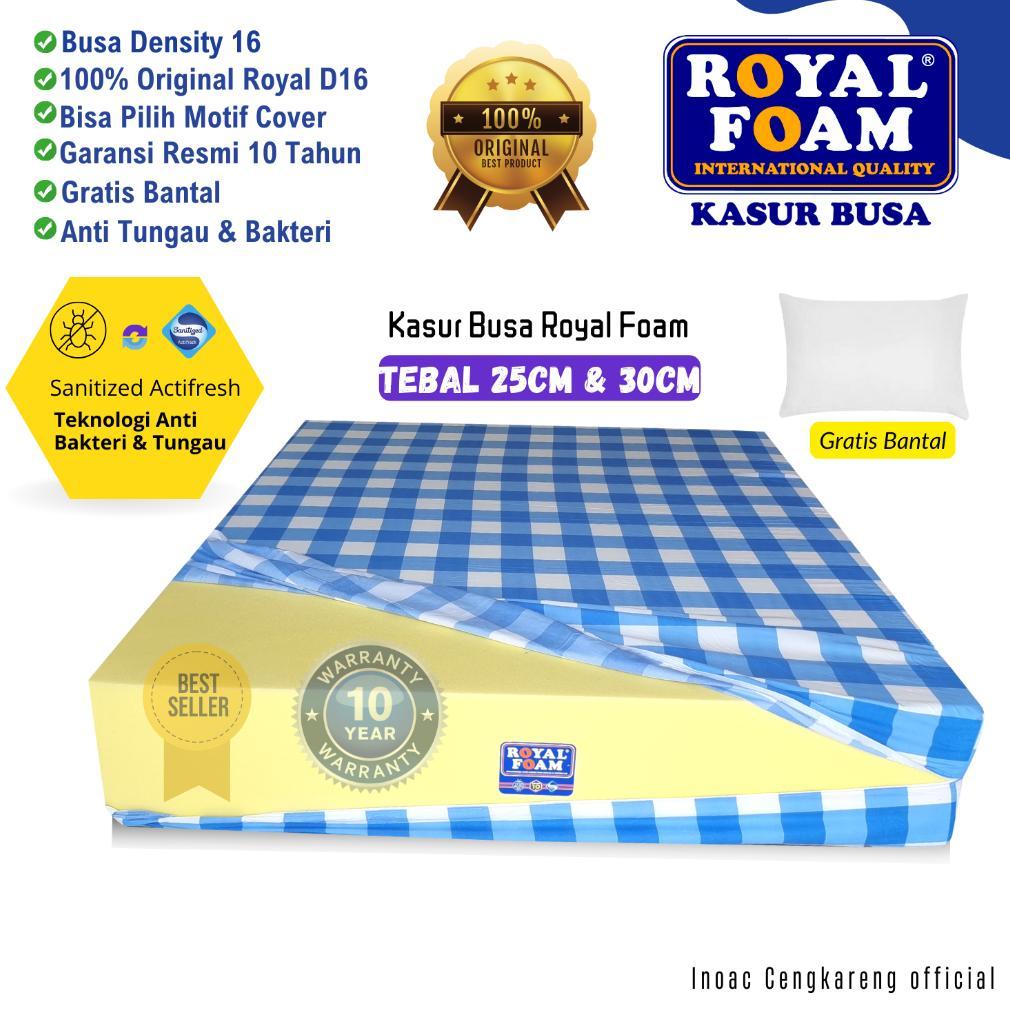 Kasur Busa Royal Foam D16 Tebal 25cm, 30cm Ukuran 200x200 200x180 200x160 200x145 200x120 200x100 20