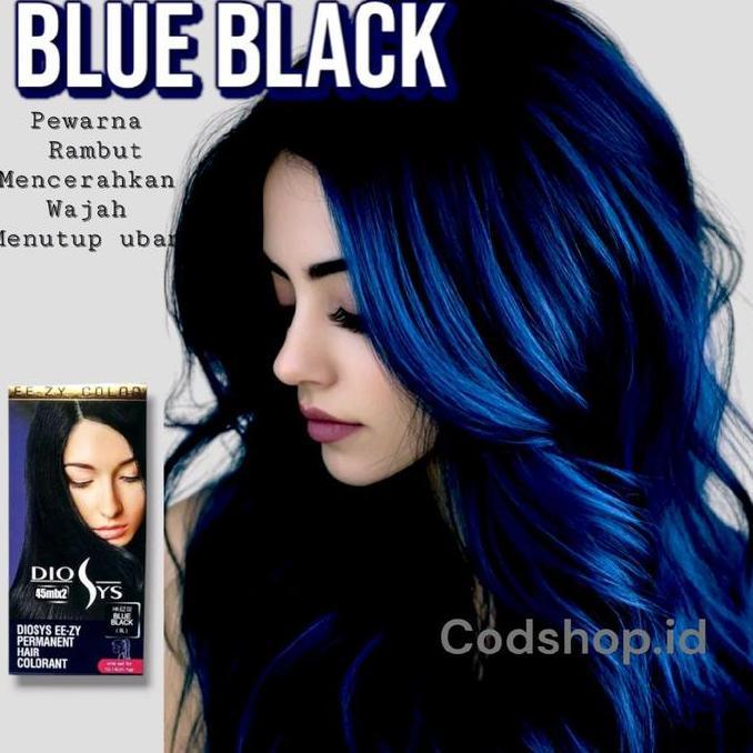 Letssist- Diosys Hair Color Blue Black Pewarna Rambut Permanen Tahan Lama 45Ml Cat Rambut Warna Biru