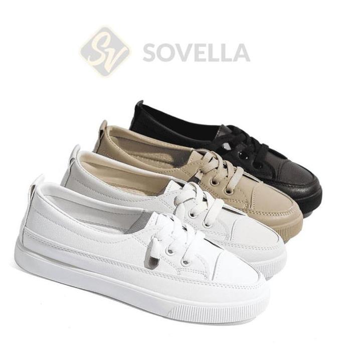 SOVELLA Cleo Sepatu Flat Shoes Putih Slip On Wanita Karet