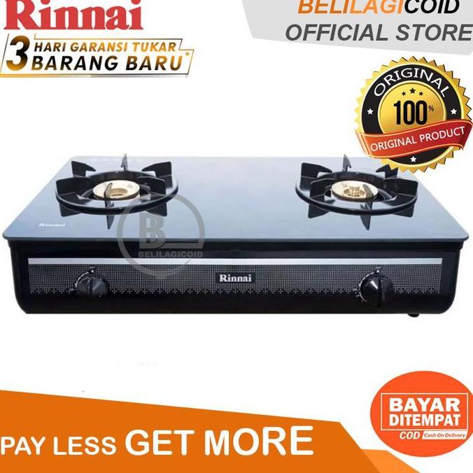 Cookwe- Rinnai Kompor Gas Jumbo 2 Tungku Kaca Tempered Ri 712 Ga