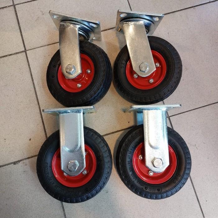 Roda Troli Ban Angin / Roda Ban Pompa 6 Inch 1Set ( 2Hidup 2Mati ) Original Dan Terpercaya