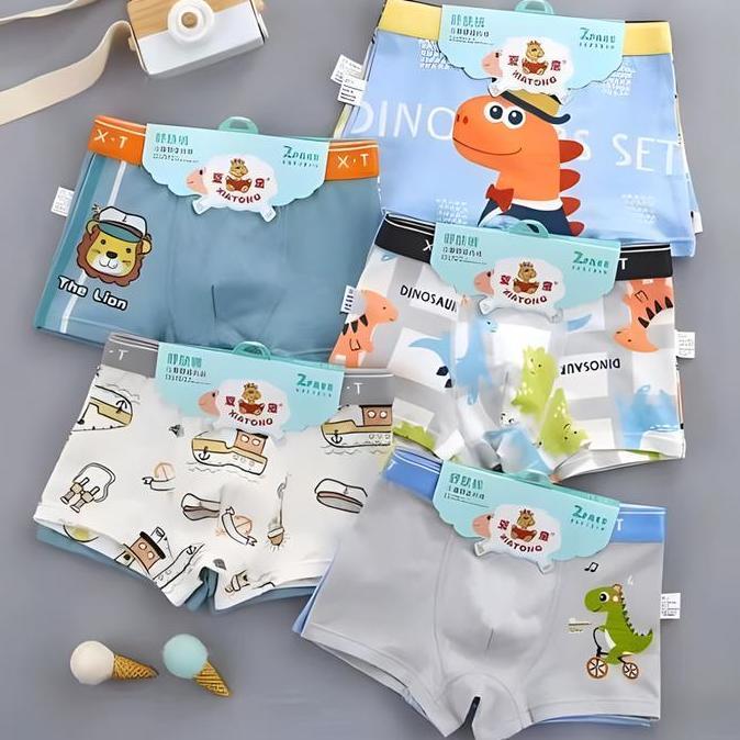 Duniaank- Xiatong Celana Dalam Anak Laki Laki Import 12 Pcs Murni Katun Boxer Anak Laki Laki 1 Lusin
