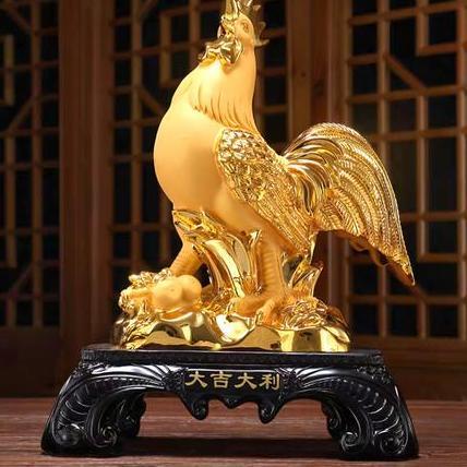 Pajangan Kristal Shio Ayam / Patung Fiber Shio Ayam / Patung Ornamen