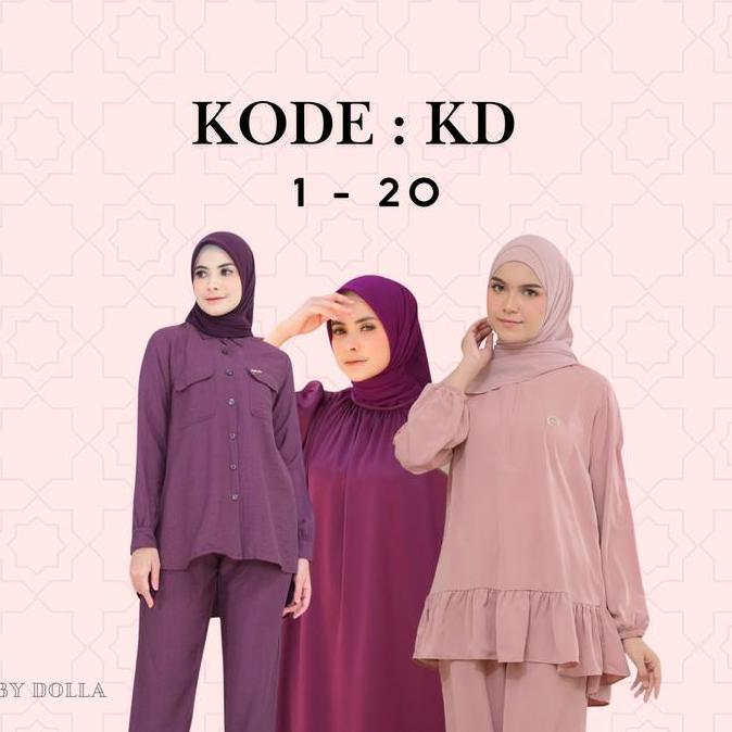 Busananew- By Dolla - Kode Kd 1-20 - Baju Oneset Gamis Muslim Wanita Elegan Nyaman Harian