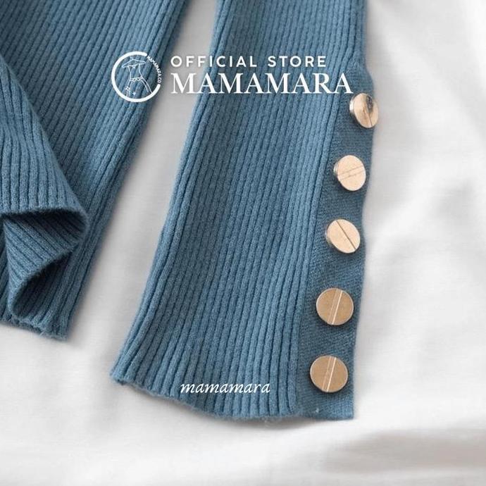 Newrilis- Mamamara - Inner Rajut Inara Turtleneck Kancing Aktif Wol Lembut Halus Slim-Fitting Atasan