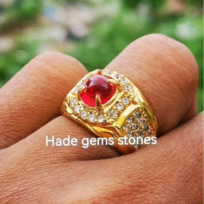 Cod,Bisa- Cincin Merah Delima Natural Bangkokharian Jade