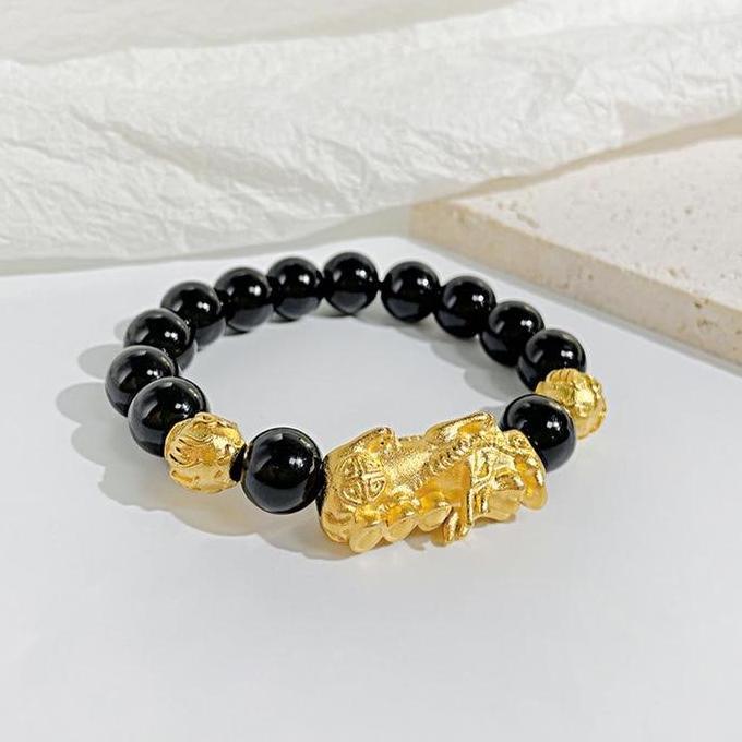 Cod,Bisa- Olevs Gelang Manik Gelang Tangan Pria Gelang Tangan Wanita 15 Manik-Manik Keberuntungan