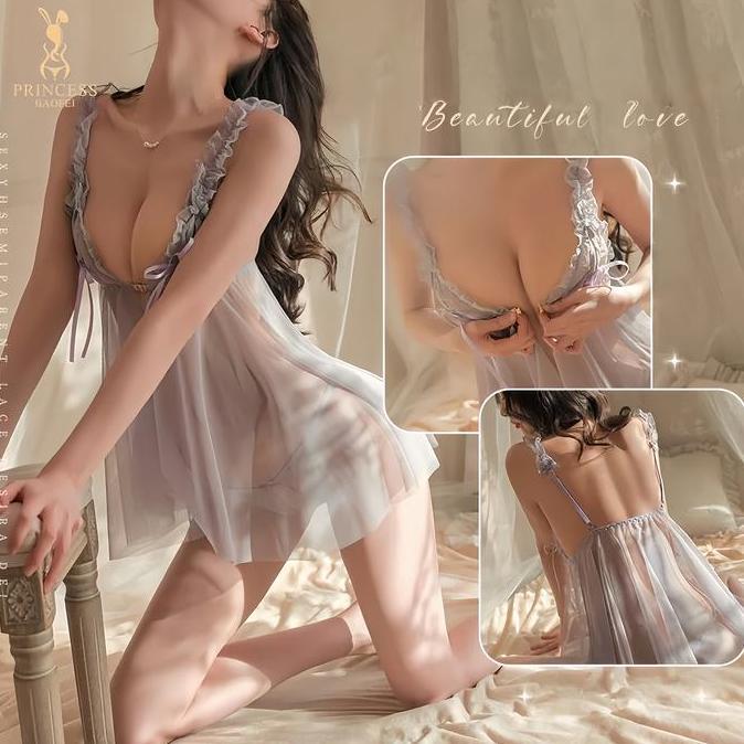 Promo Sleepwear Sexy Lingerie Jumbo Baju Tidur Sexy Lingerie Wanita / Lingerie Dress Baju Sexy Bahan