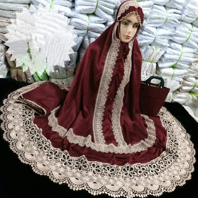 Youai- Mukena Dewasa Andin Ikatan Cinta Jumbo Kd Full Renda Seroja Terbaru Mukena Prada Princess Keo