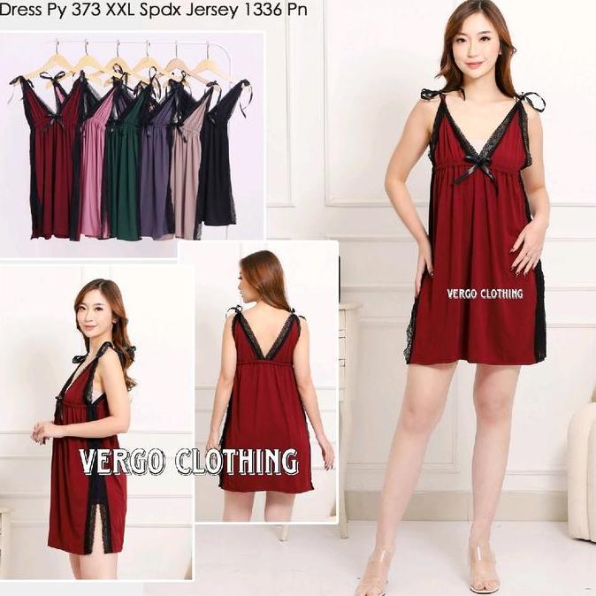 Promo Vergo - Monalisa Dress Wanita Lingerie Sexy Py 373 Jumbo  Fit Xxxl Ld 140 Cm Cod