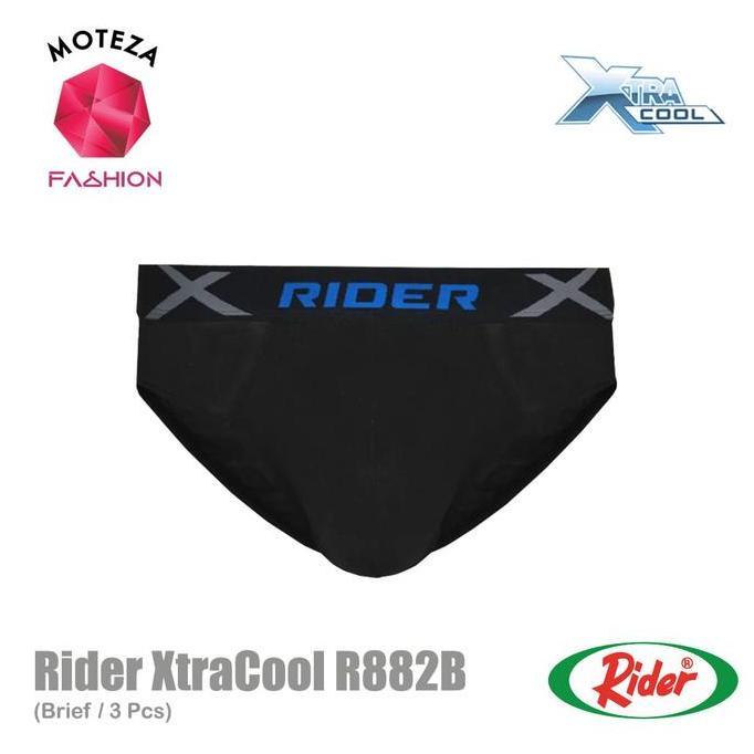 Cod,Bisabanget- Rider Xtracool R882B R 882 B Celana Dalam Cd Pria Mini Brief - 1 Box Isi 3 Pcs