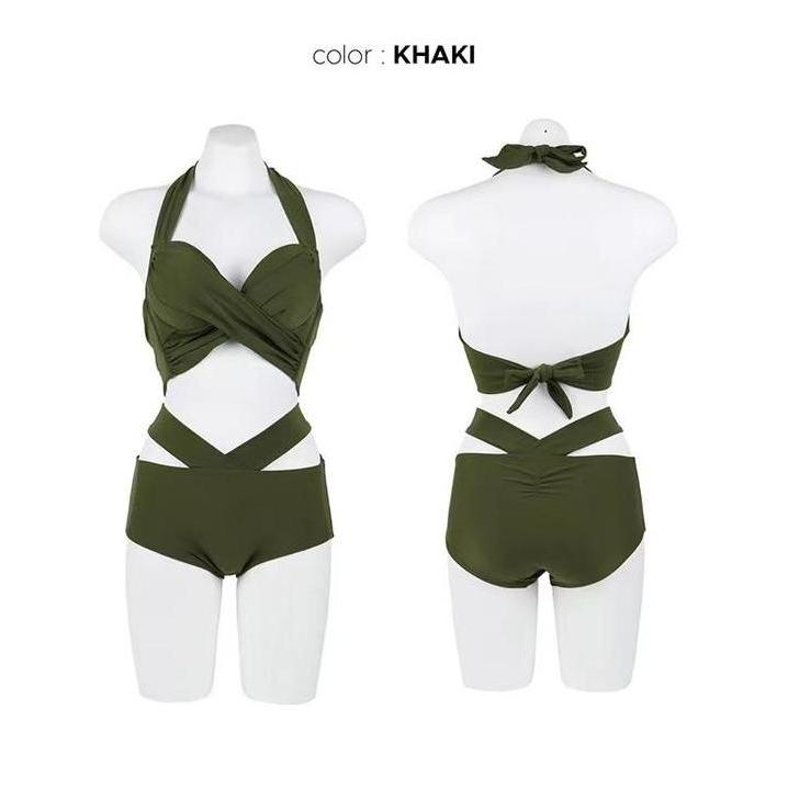 ARMY GREEN bikini two piece seksi baju renang wanita dewasa import bra