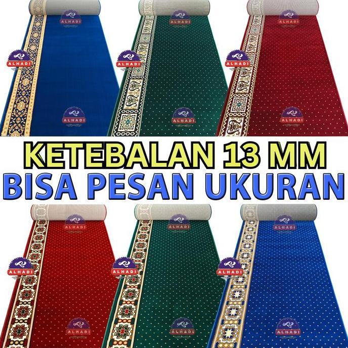 Alhadi Karpet Masjid MECGRA METERAN Ukuran 100 x 120cm Tebal 13mm Sajadah Mushola Turki (TERBAIK) (T