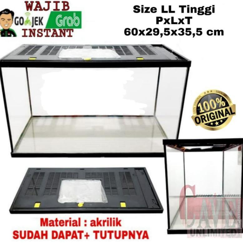 Terrarium gex nikita LL tinggi kandang reptile + tutup