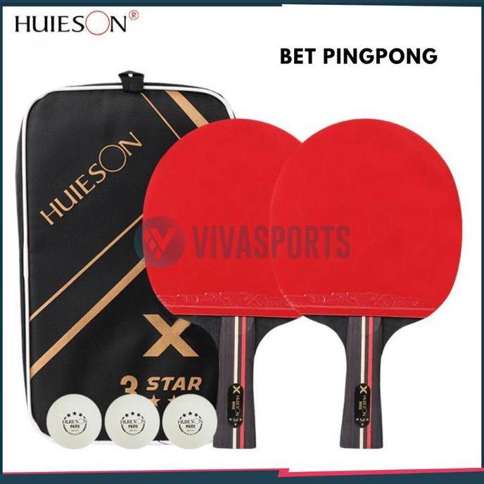 VIVASPORTS - Raket Pingpong Tenis Meja Set FREE Tas+Bola / Pingpong Set / Bet Pingpong Tenis Premium