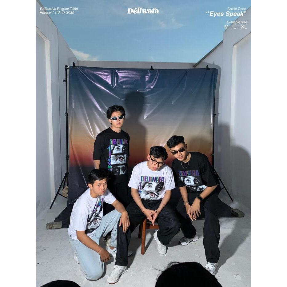 Deliwafa - Eyes Speak | T-Shirt Regular | Kaos Reflective Nyala | Baju Pria Wanita Original Dan Terp