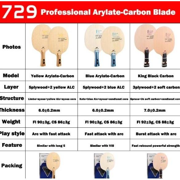 Friendship 729 Arylate Carbon Table Tennis Blade Racket Bat [terbaik]