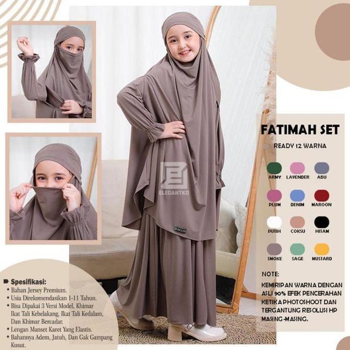 Jersey gamis/abaya kids set jilbab panjang anak perempuan Usia 3-13 Tahun baju muslim syari remaja k