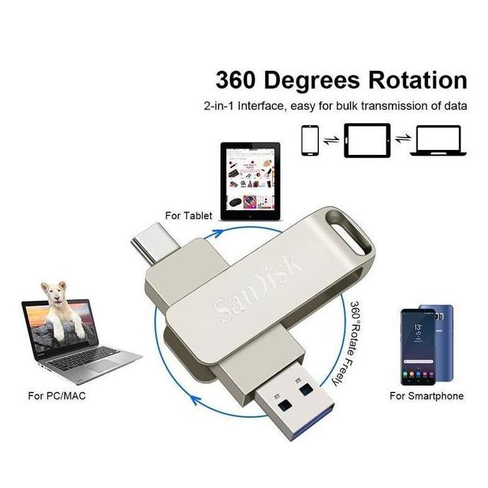 kingston FLASHDISK OTG TYPE C USB 2in1 1TB/2TB FLASH DRIVE ULTRA DUAL USB 3.0 Flashdisk hp dan lapto