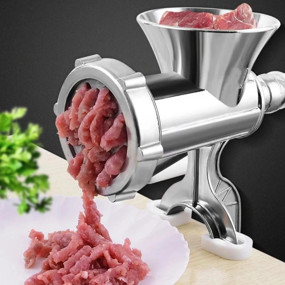 Multifunctional Stainless Steel Manual Meat Grinder Hand Crank Non-Slip Meat Mincer Stable Household