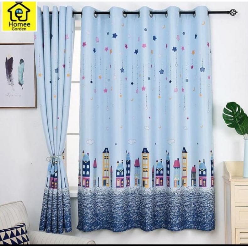 Gorden anak karakter /Gorden Minimalis/ Tirai Jendela Minimalis/ Gorden Anak Biru
