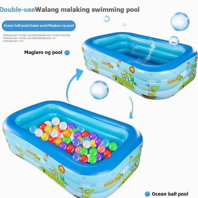 COD 120 cm -210cm kolam renang anak /Kolam Renang Keluarga Tiup Besar /dengan pompa Kolam renang ana