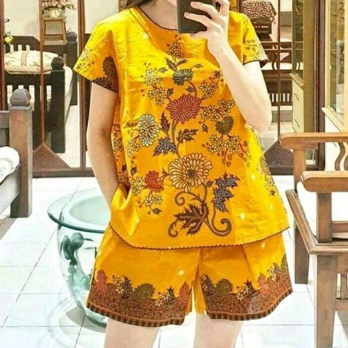Unggul Batik Setelan Celana Pendek Wanita  LD 105 & 120 ZAK