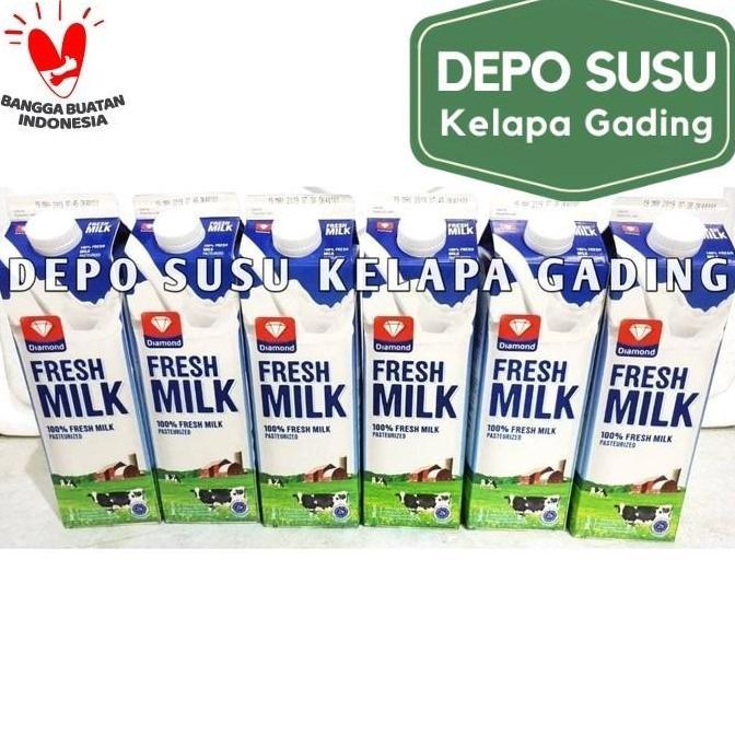 Susu Diamond FreshMilk 6 pcs karton | Diamond Fresh Milk segar plain