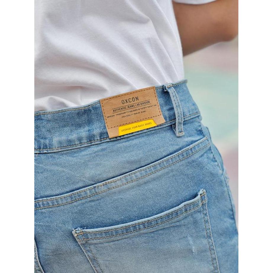 Skinny Ripped Jeans Stretch Faded OXCON murah