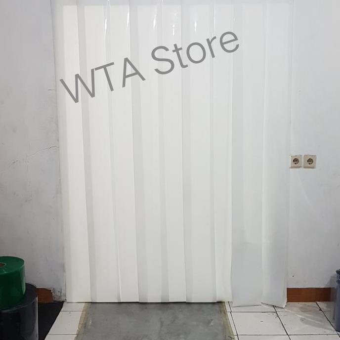 TIRAI PVC STRIP CURTAIN/GORDEN TIRAI PLASTIK per roll Putih Susu
