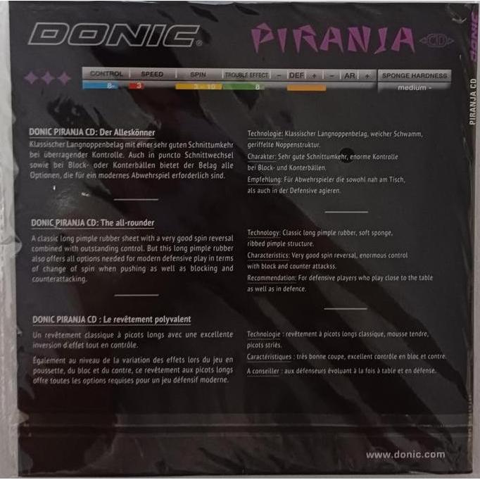 Donic piranja CD Karet Bintik panjang Pingpong Rubber Tenis Meja (TERBAIK) (TERBARU) (TERMURAH)