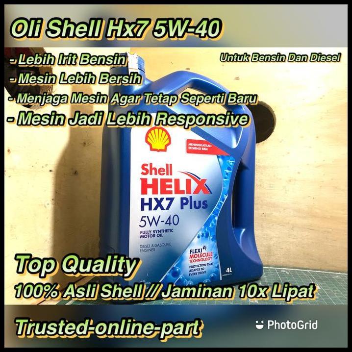 TERMURAH OLI SHELL HX7 MESIN 5W-40 4LTR 100% PERSEN ASLI 