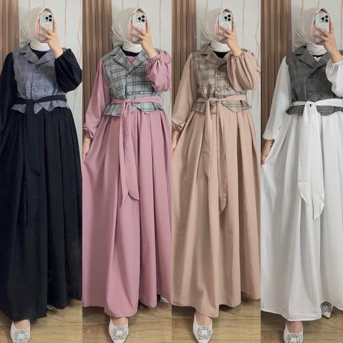 Murah Yuna Gamis  Rompi Kotak Maxi