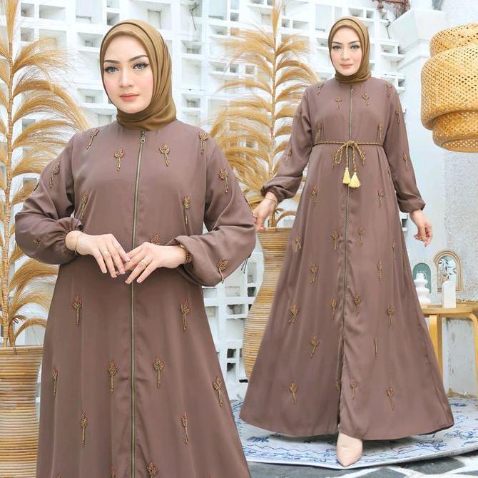 Grosir Gamis Abaya Saraza Tipe Shania Muslim Wanita Dress Dewasa Remaja Syari Pesta Lebaran Hitam