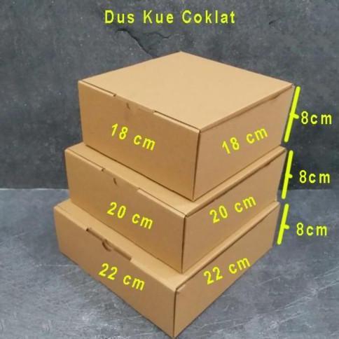 Thebest- Dus Kue Coklat 18x18 x8 10 pc Corrugated Kardus Box 18 x 18 x 8