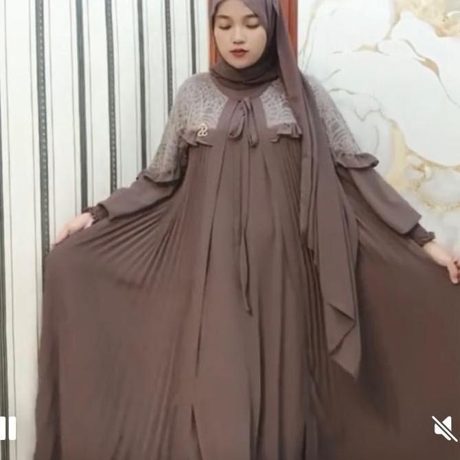 Promo Shellasaukia Dress Brokat Brukat Mewah Prisket Raya Hitam Umroh Putih Tile Edisi Raya Lukis Se