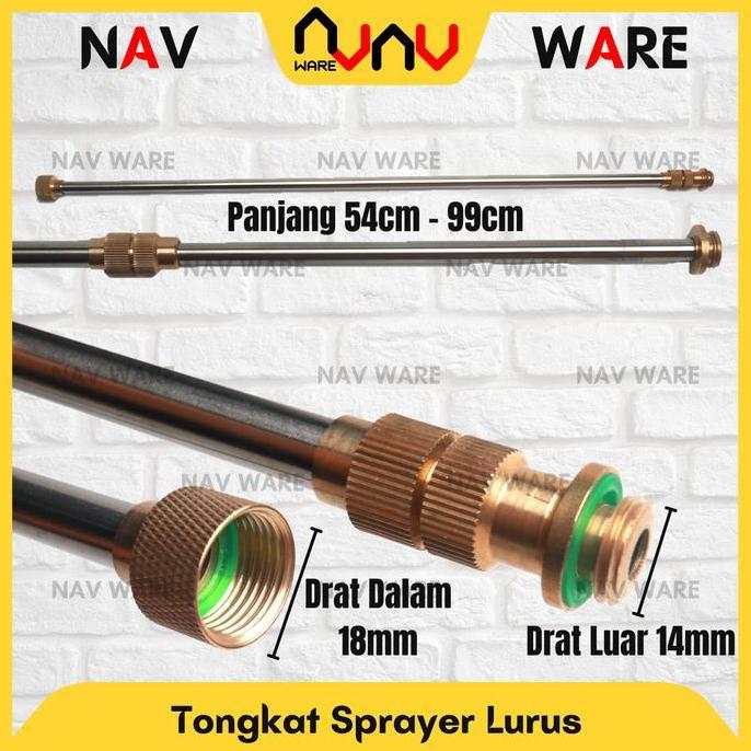 Stick Lurus Sprayer Elektrik / Manual Bahan Kuningan Stainless Steel Stik Tangki Semprot Hama Tongka
