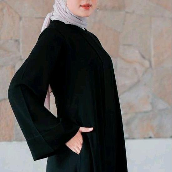 Murah Gamis Abaya Darby/ Dnl Luxury Warna Polos Bahan Jetblack