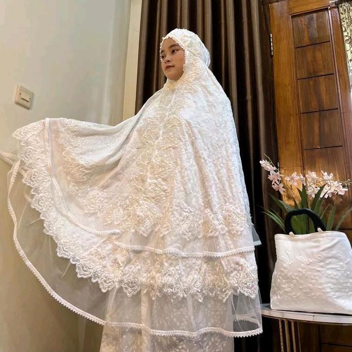 (MUKENA SUTRA PREMIUM) MUKENA DEWASA SUTRA PARIS ORI RENDA PAYET KD UMPAK TILLE MUKENA SUTRA ADEM ME