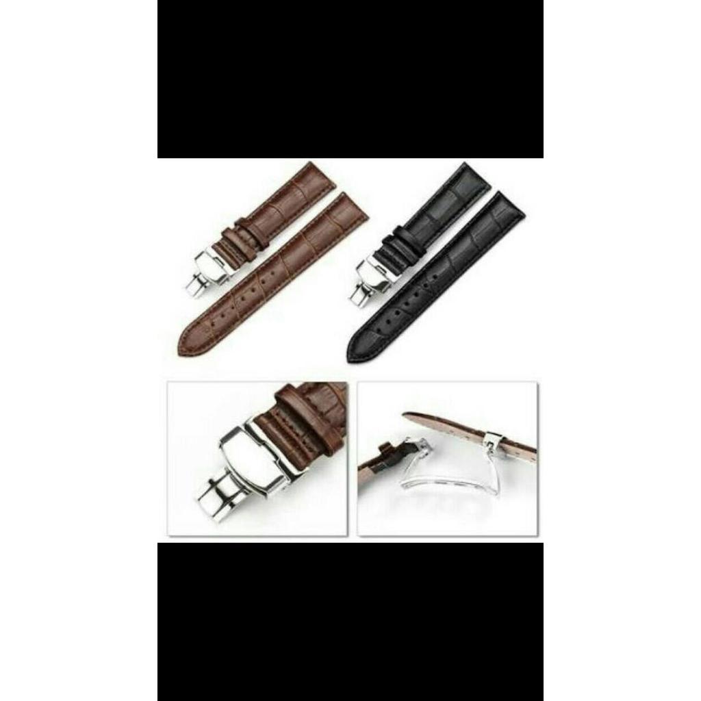 Strap leather butterfly clasp