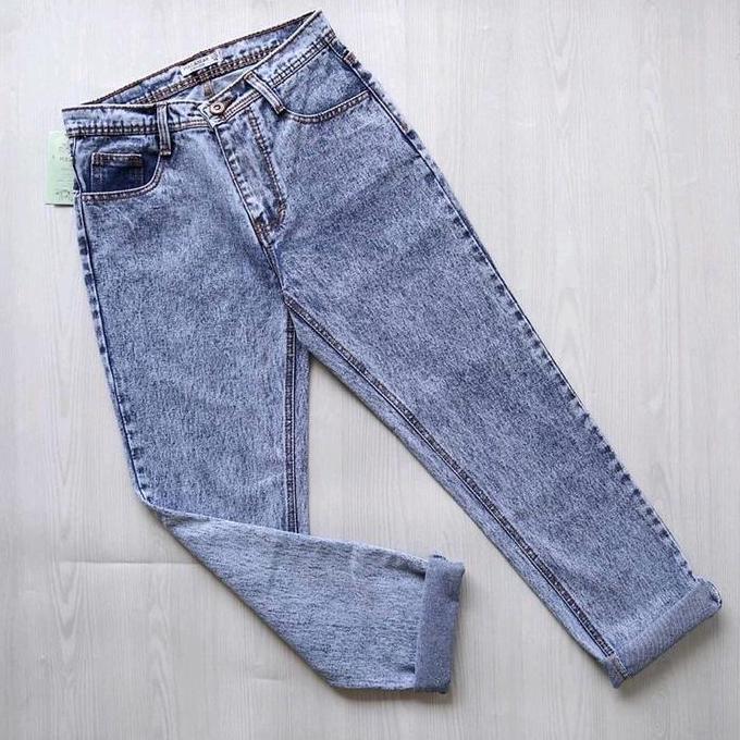 Promo Hw Boyfriend Jeans [Size 27-34] Celana Wanita Boyfriend Jeans Dark Light Panjang Tebal Hitam L